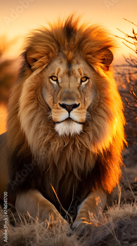 Marvelous Lion Basking in Morning Light - An Exquisite Display of Wildlife Photography in HD