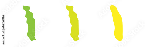 Togo country black outline and colored country silhouettes in three different levels of smoothness. Simplified maps. Vector icons isolated on white background.