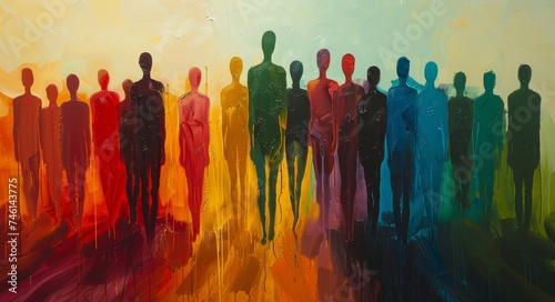 Colorful illustration of a diverse community.