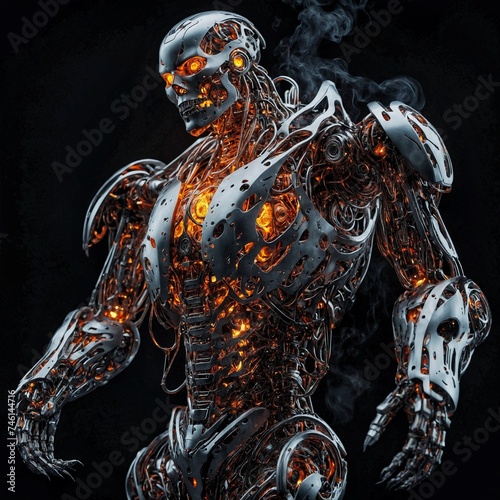 3D rendering of a cyborg