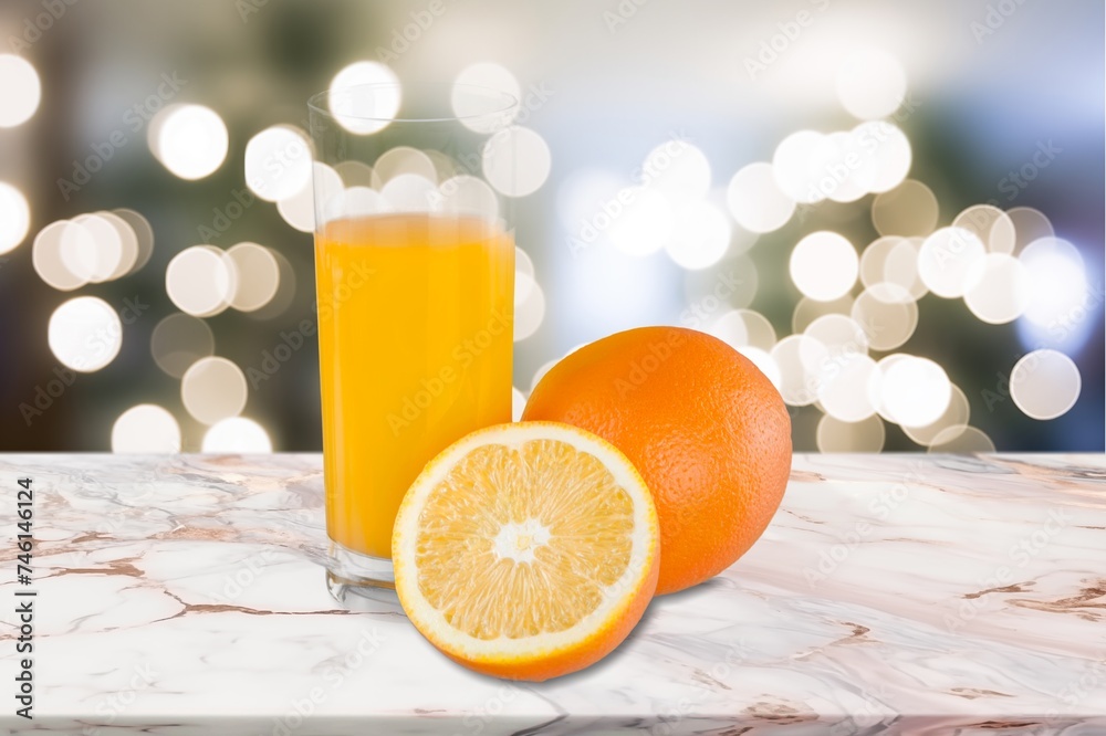 Naklejka premium Fresh ripe juicy orange fruit