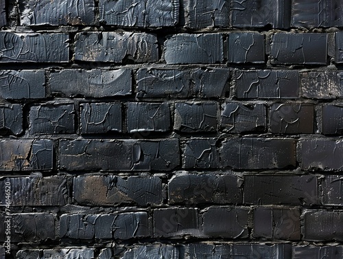 A dark, textured black brick wall background seamless pattern