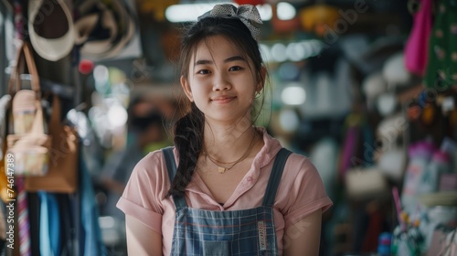 Online Seller, Young Asian store owner, she makes a living selling products online, live selling on social media platforms to reach target audience. Concept of selling products online.