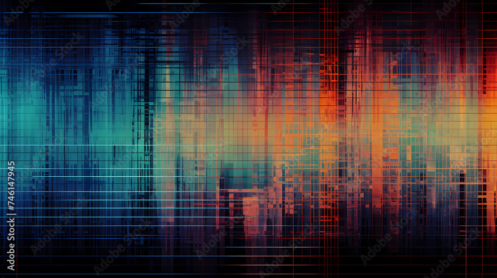 Seamless digital pixel glitch abstract error background overlay pattern