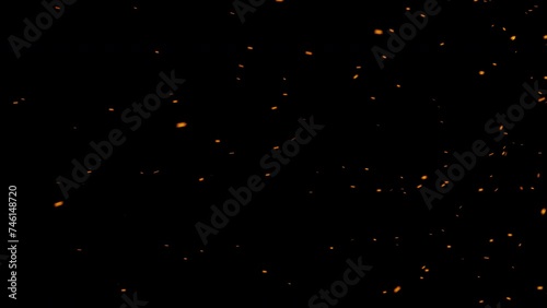 Fireplace heat sparkles moving on alpha background photo