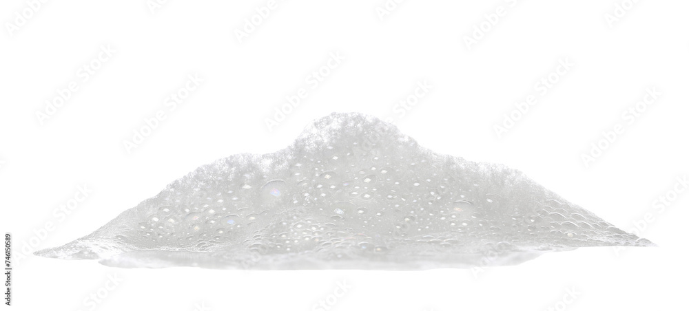 Soap foam, colorful bubbles isolated on white - obrazy, fototapety, plakaty 