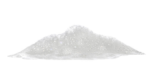 Soap foam, colorful bubbles isolated on white