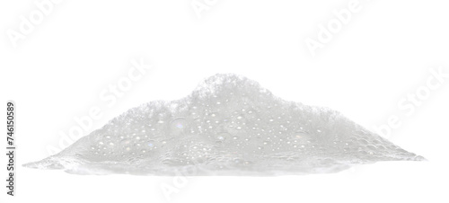 Soap foam, colorful bubbles isolated on white