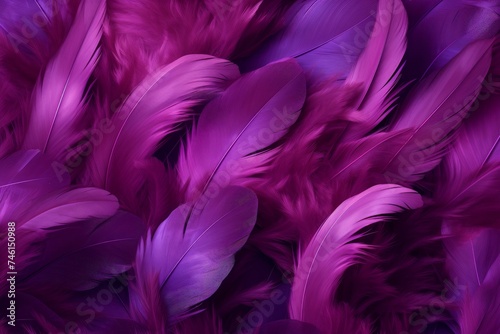 Vibrant Purple feathers. Pattern bird color. Generate Ai