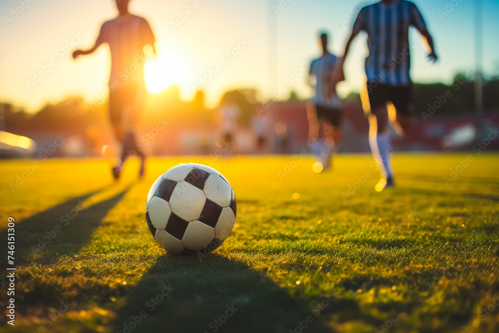 Fototapeta premium friends playing a soccer game