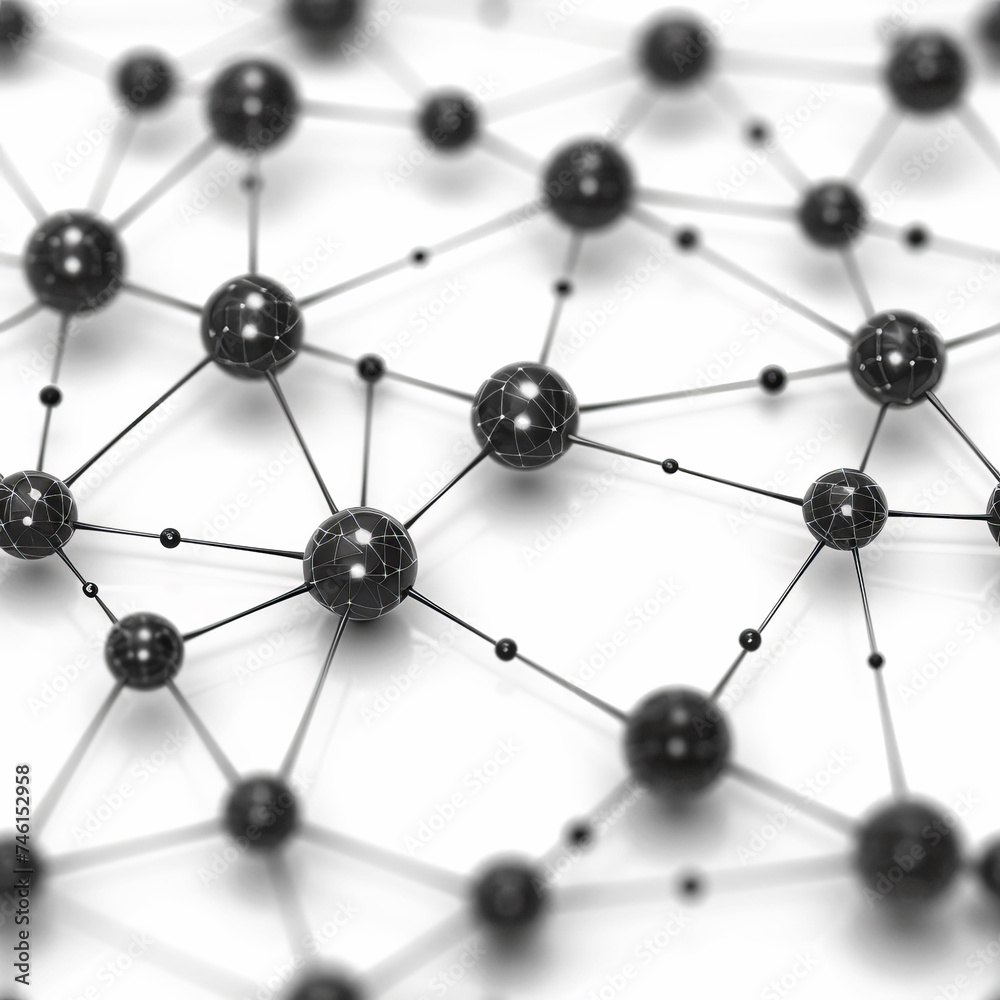 black and white neural network, biology lab science, ai generated black and white neural network, biology lab science, ai generated