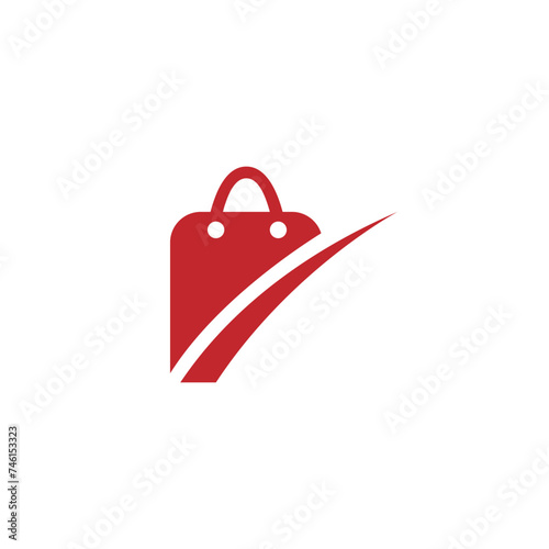 shopping bag design logo vector template in flat design style