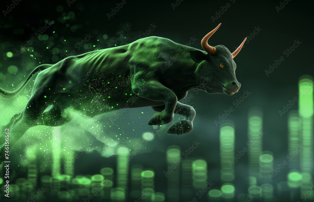 Financial Ascent: The Bull's Mystical Surge in the Stock Market