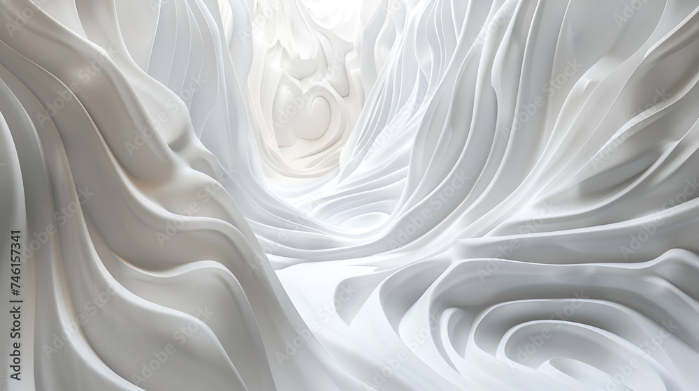 Fototapeta premium white abstract wavy background