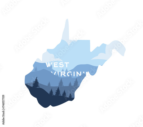 vector of west virginia national forest perfect for print, apparel, etc