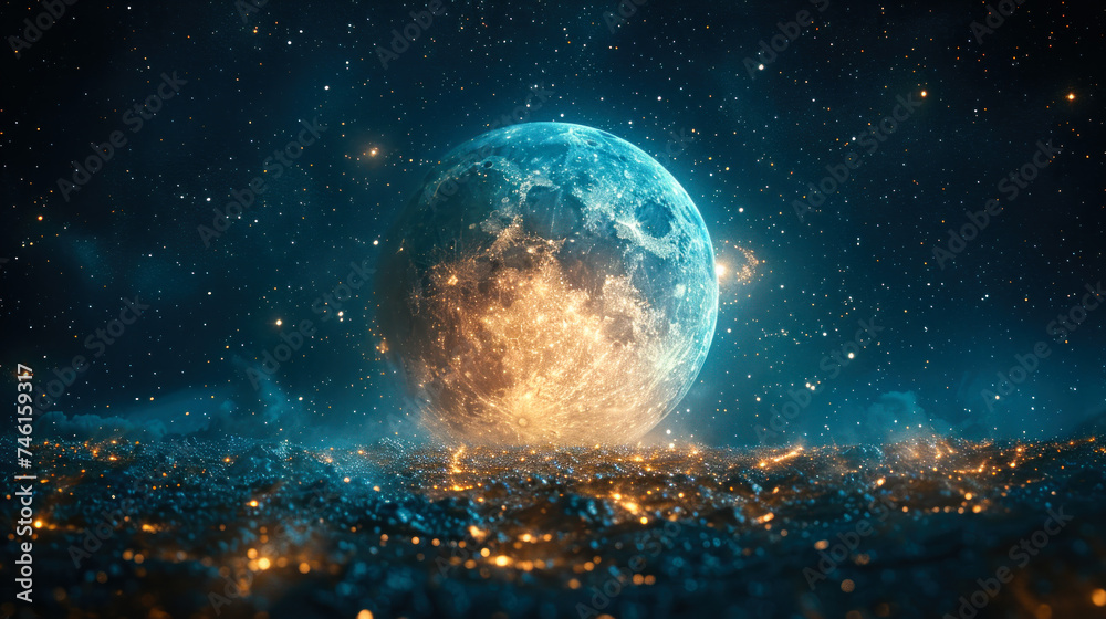 Obraz premium Planets and Stars as Stones: A Creative Decoration for Rooms