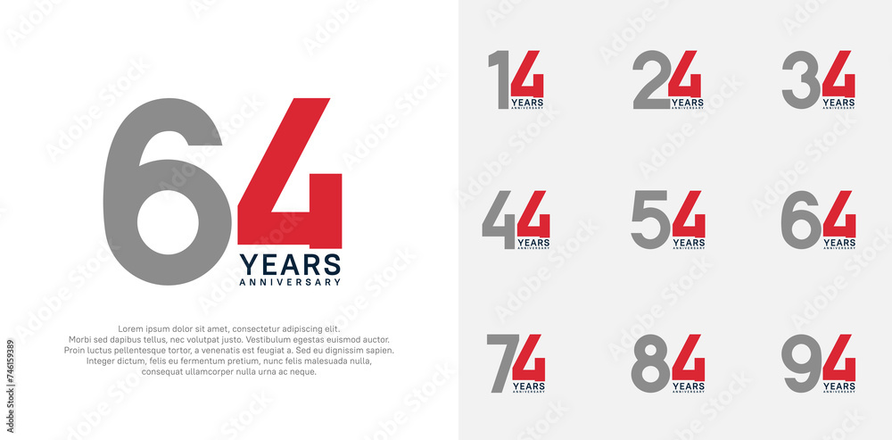 anniversary logo style vector design with gray and red color can be use for celebration day anniversary logo style vector design with gray and red color can be use for celebration day