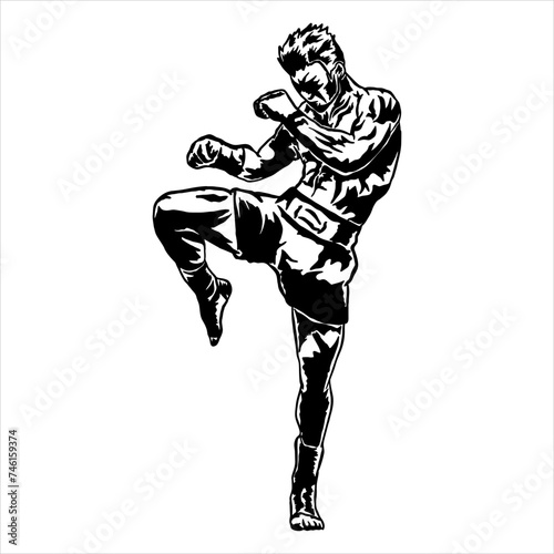muay thai icon illustration vector