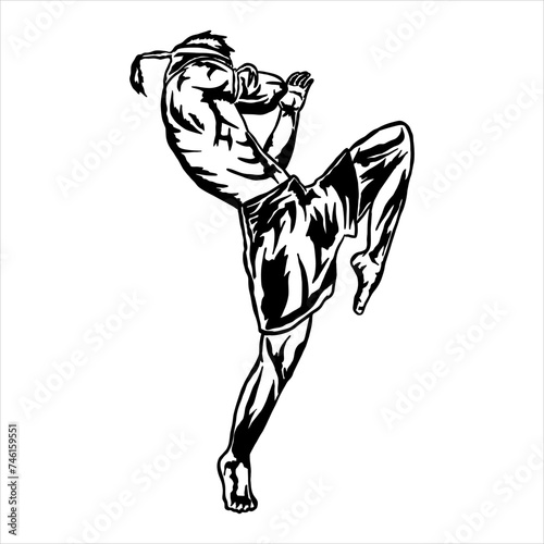 muay thai icon illustration vector