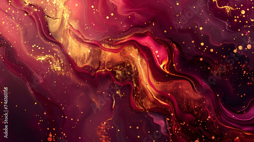burgundy background with gold and copy space