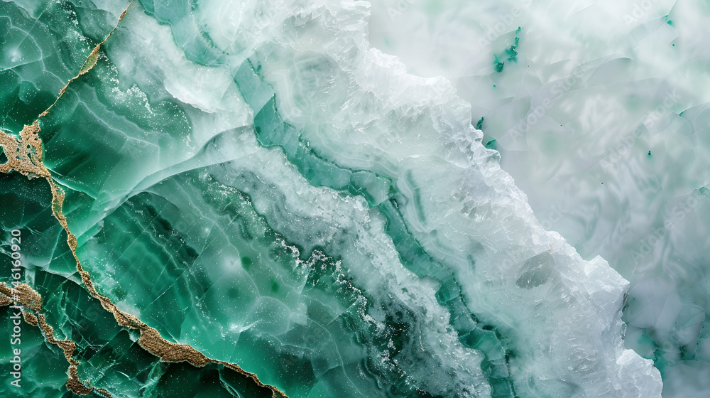 Fototapeta premium background emerald fluid color with gold with place for text