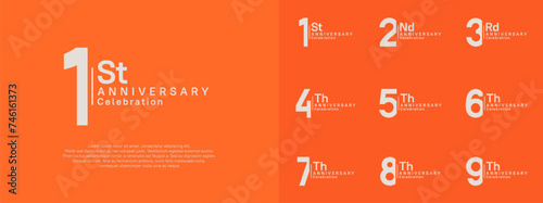 anniversary vector design set white color for celebration day