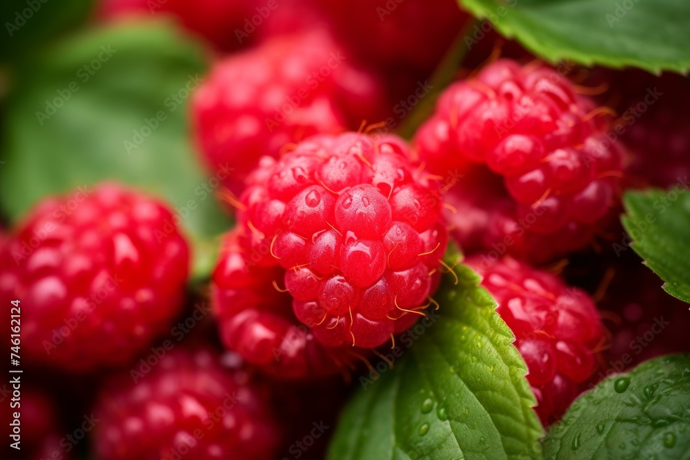 Thorny Raspberry bush plant. Harvest branch. Generate Ai