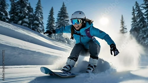 person skiing in the snow photo