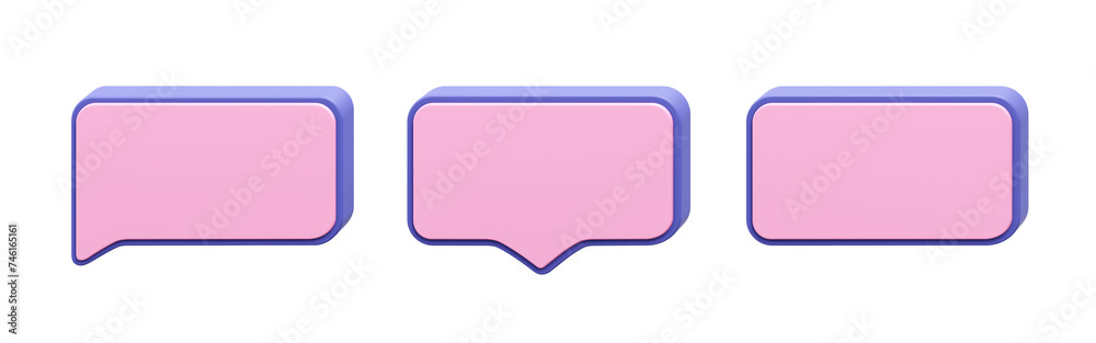 Cute symbol pink 3D text box or speech bubble. Bubble, Chat, Message or email for connection online network. 3D Illustration. Cute symbol pink 3D text box or speech bubble. Bubble, Chat, Message or email for connection online network. 3D Illustration.