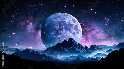 Purple Galaxy Background  A Stellar Background with Purple Space and Planets and Stars