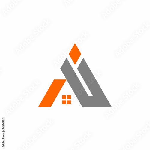 letter ai geometric home logo 
