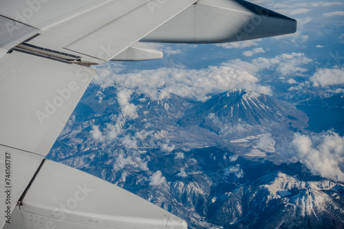 View from window of plane in winter. photo