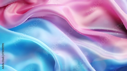 Wallpaper Mural animation backgroun blue, white and navy blue silk background texture. Holographic abstract clothing with colorful waves. Bright organza, shiffon fabric, very high resolution video Torontodigital.ca