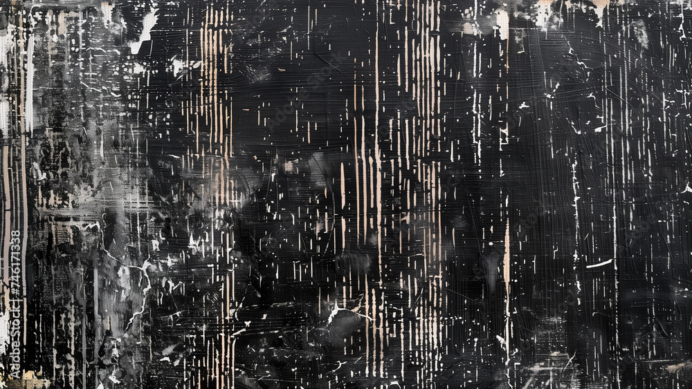 Monochrome Magic: Distressed Bitmap on a Dark Canvas