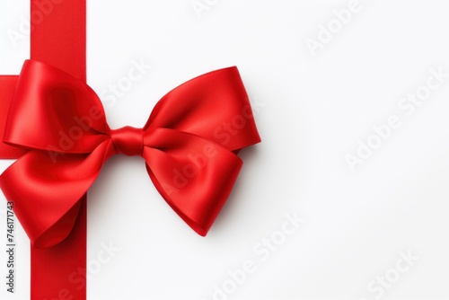 Elegant Red ribbon mockup gift. Heart day. Generate Ai