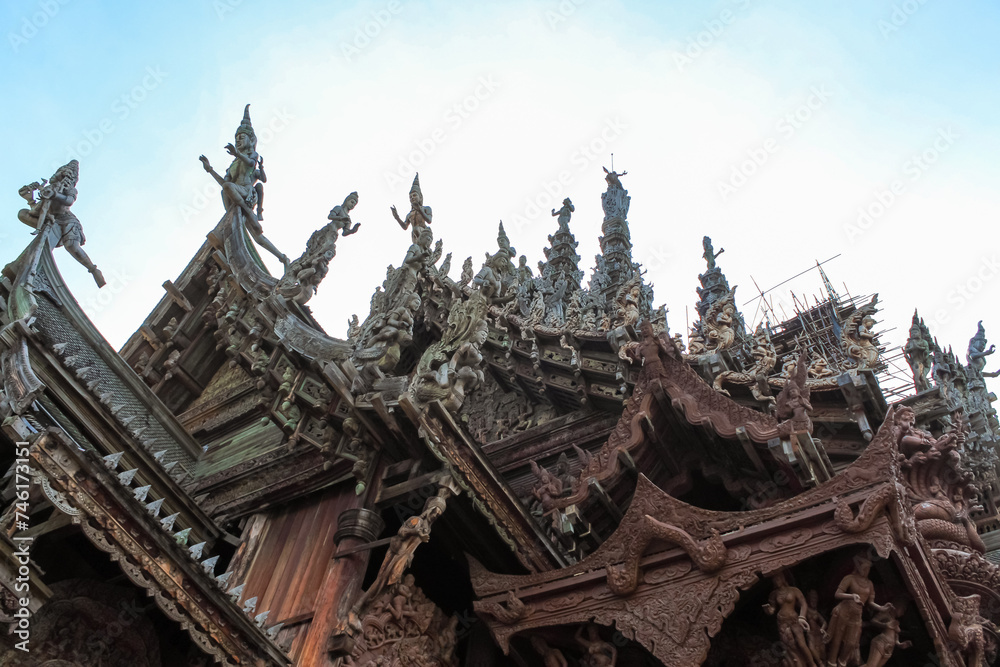 The Sanctuary of Truth Museum is a gigantic all wood construction, Pattaya