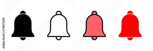 Bell Icon vector illustration. Notification sign and symbol for web site design photo