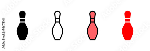 Bowling icon vector illustration. bowling ball and pin sign and symbol.