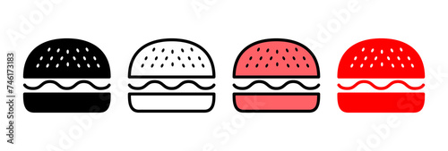 Burger icon vector illustration. burger sign and symbol. hamburger