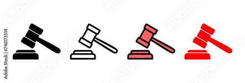 Gavel icon vector illustration. judge gavel sign and symbol. law icon. auction hammer