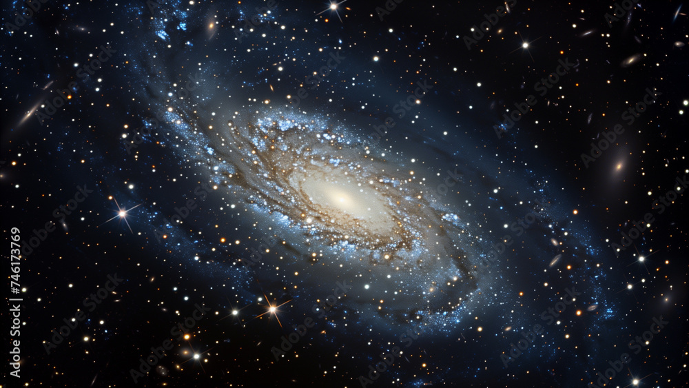 Cosmic Minimalism: A Few Stars in a Galaxy Wallpaper - obrazy, fototapety, plakaty 