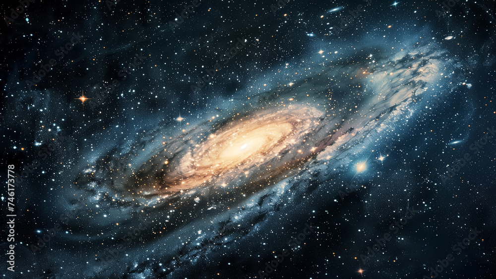 Obraz premium Cosmic Minimalism: A Few Stars in a Galaxy Wallpaper
