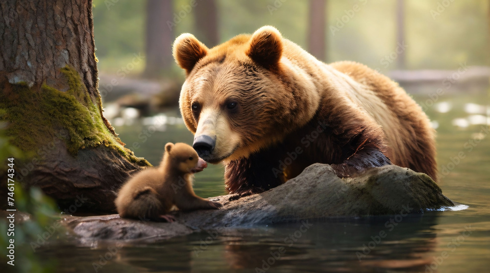 Obraz premium brown bear cub
