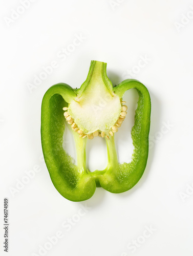Slice of green bell pepper