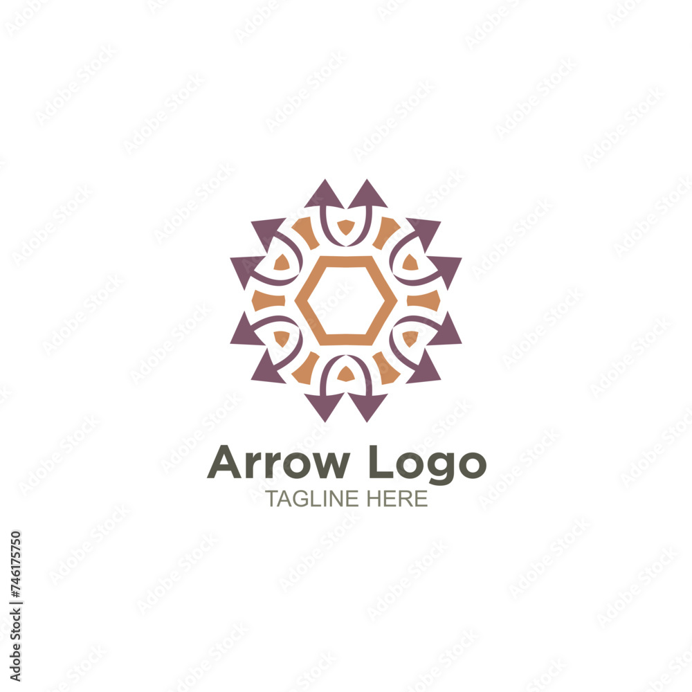 Luxury arrow logo design