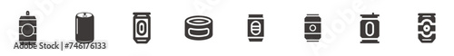 A set of various Soda can and food can vector icons.
