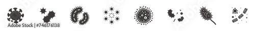 Bacteria virus icons set. Simple set of bacteria virus vector icons for web design on white background
 photo