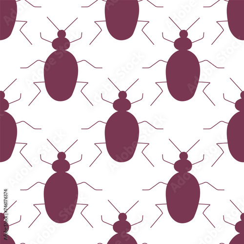 Insect Garden beetle with mustache and legs. Live nature. Extermination of insects in the garden. Hand drawn vector illustration. pattern seamless background wallpaper abstract texture print.