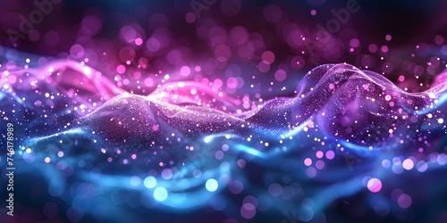 Elegant Seamless Background with Blue and Purple Ripple Lights. Concept Elegant Background, Seamless Design, Blue and Purple Theme, Ripple Lights