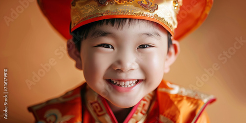 boy dressed in traditional Chinese, generative AI
